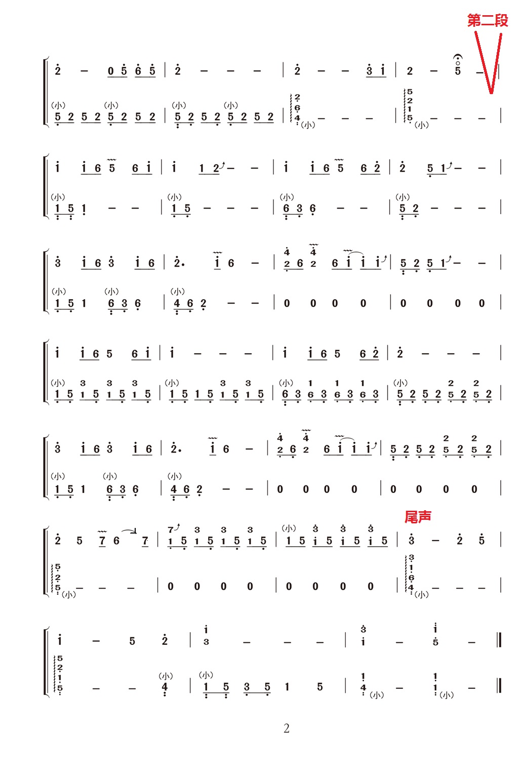 袁莎版《但愿人长久》古筝D调教学曲谱