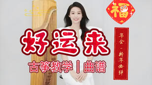 年会.春节歌曲《好运来》古筝D调简谱