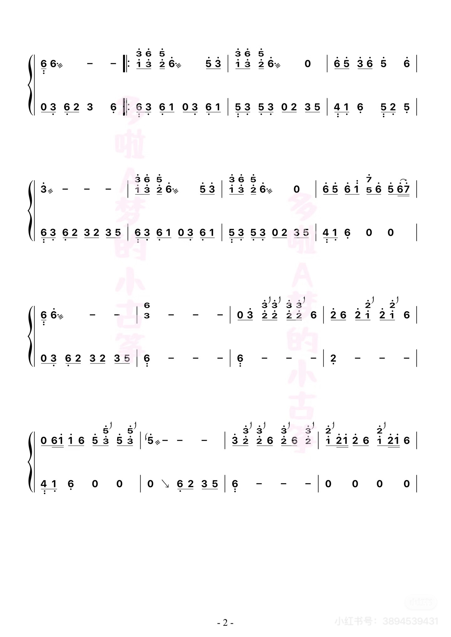 电视剧歌曲《主角.王菲》古筝d调简谱完整版